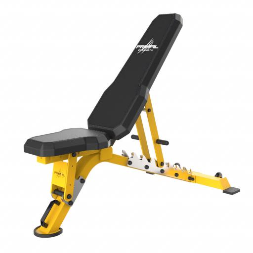 Primal Strength Commercial V2 FID Bench with Chrome Supports (Yellow)