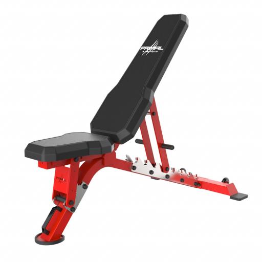 Primal Strength Commercial V2 FID Bench with Chrome Supports (Red)