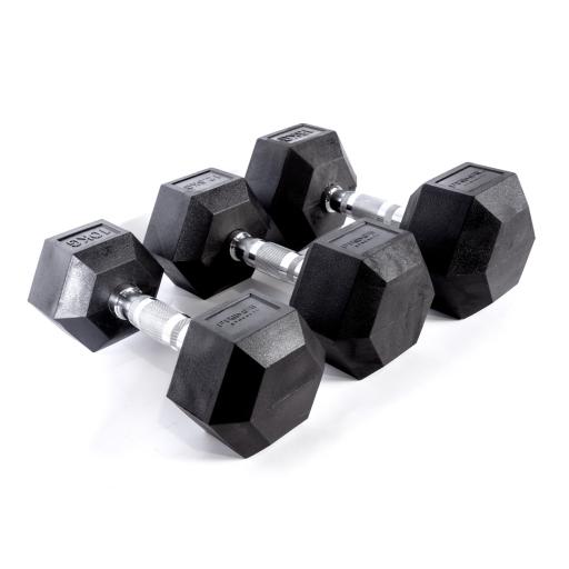 Primal Strength Commercial Rubber Hex Dumbbells 1-50kg (Pairs)
