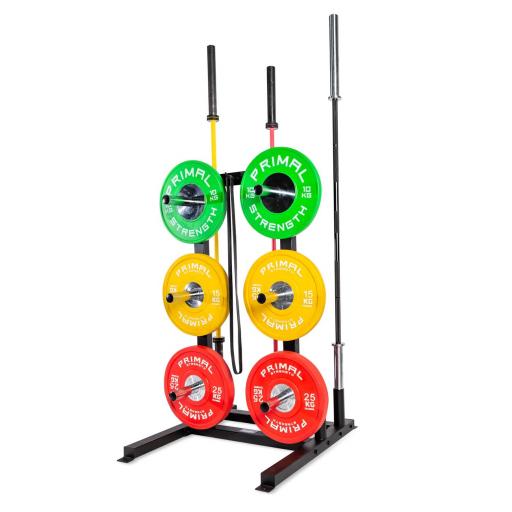 Primal Strength Stealth Commercial Fitness Olympic Disc and Barbell Rack Matte Nero