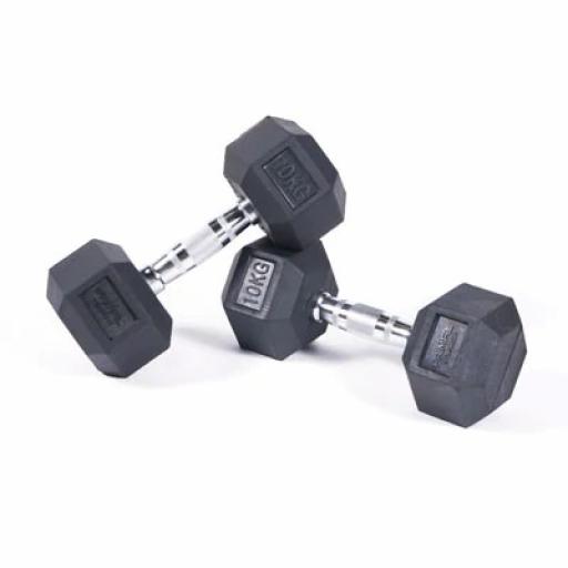 Stealth Commercial Rubber Hex Dumbbell 35kg (Pair) - EX DEMO